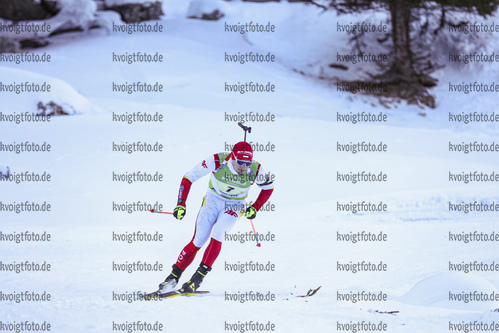 12.12.2021, xmcx, Biathlon IBU Junior Cup Martell, Relay Men, v.l. Jan Gunka (Poland)  /
