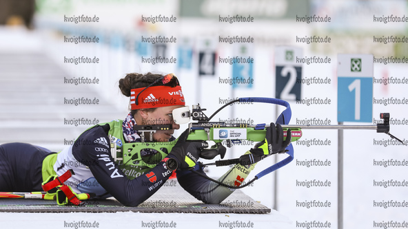 12.12.2021, xmcx, Biathlon IBU Junior Cup Martell, Relay Women, v.l. Mareike Braun (Germany)  /