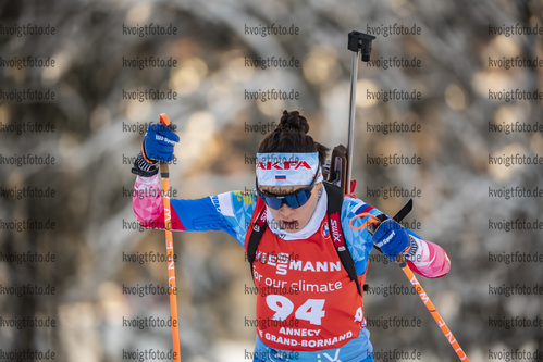 16.12.2021, xkvx, Biathlon IBU World Cup Le Grand Bornand, Sprint Women, v.l. Larisa Kuklina (Russia) in aktion / in action competes