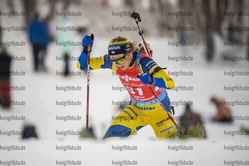 16.12.2021, xkvx, Biathlon IBU World Cup Le Grand Bornand, Sprint Women, v.l. Stina Nilsson (Sweden) in aktion / in action competes