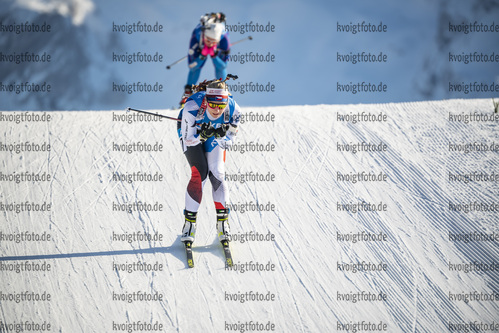 18.12.2021, xkvx, Biathlon IBU World Cup Le Grand Bornand, Pursuit Women, v.l. Lucie Charvatova (Czech Republic) in aktion / in action competes