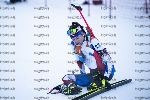 16.01.2022, xsoex, Biathlon IBU Junior Cup Pokljuka, Mixed Relay, v.l. Tereza Jandova (Czech Republic) im Ziel / in the finish