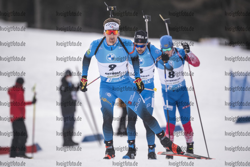 22.01.2022, xkvx, Biathlon IBU World Cup Anterselva, Mass Start Men, v.l. Fabien Claude (France) in aktion / in action competes