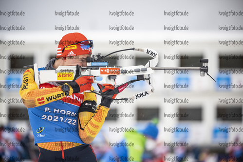 22.01.2022, xkvx, Biathlon IBU World Cup Anterselva, Training Women and Men, v.l. Philipp Horn (Germany) in aktion am Schiessstand / at the shooting range