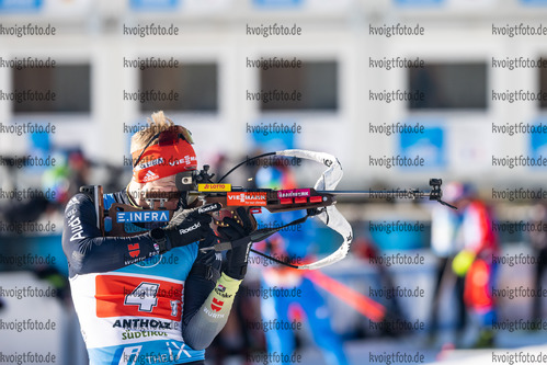 23.01.2022, xkvx, Biathlon IBU World Cup Anterselva, Relay Men, v.l. Roman Rees (Germany) in aktion am Schiessstand / at the shooting range