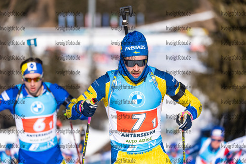 23.01.2022, xkvx, Biathlon IBU World Cup Anterselva, Relay Men, v.l. Malte Stefansson (Sweden) in aktion / in action competes