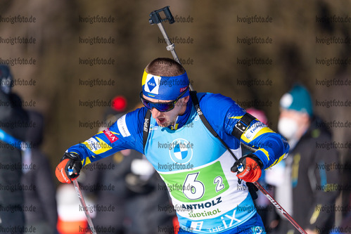 23.01.2022, xkvx, Biathlon IBU World Cup Anterselva, Relay Men, v.l. Dmytro Pidruchnyi (Ukraine) in aktion / in action competes