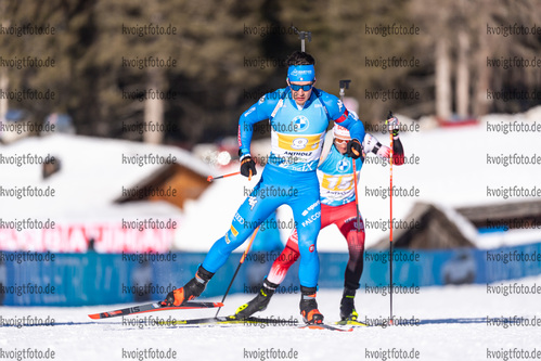 23.01.2022, xkvx, Biathlon IBU World Cup Anterselva, Relay Men, v.l. Tommaso Giacomel (Italy) in aktion / in action competes