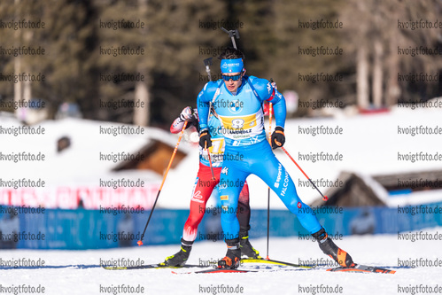 23.01.2022, xkvx, Biathlon IBU World Cup Anterselva, Relay Men, v.l. Tommaso Giacomel (Italy) in aktion / in action competes