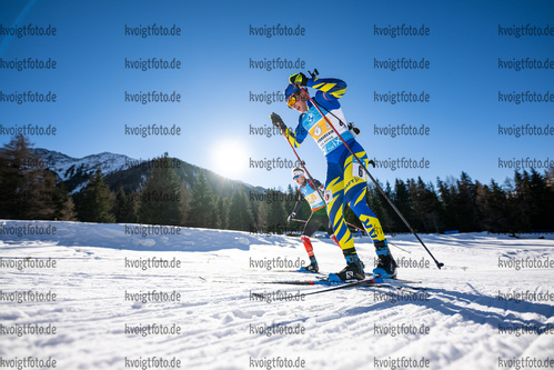 23.01.2022, xkvx, Biathlon IBU World Cup Anterselva, Relay Men, v.l. Anton Dudchenko (Ukraine) in aktion / in action competes