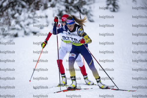 28.01.2022, xsoex, Biathlon IBU Open European Championships Arber, Sprint Women, v.l. Patrycja Stanek (Poland), Valeriya Dmytrenko (Ukraine)  / 