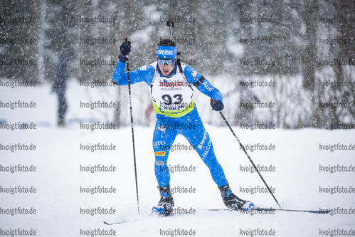 28.01.2022, xsoex, Biathlon IBU Open European Championships Arber, Sprint Men, v.l. Michele Molinari (Italy)  / 