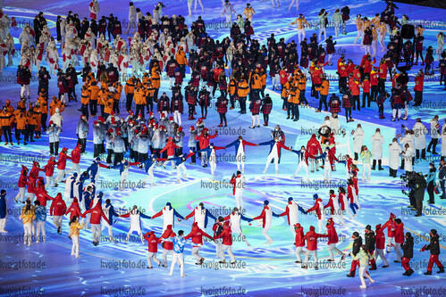 Peking, China, 20.02.22:  Schlussfeier waehrend den Olympischen Winterspielen 2022 in Peking am 20. Februar 2022 in Peking. (Foto von Tom Weller / VOIGT)

Peking, China, 20.02.22:  Closing ceremony at the Olympic Winter Games 2022 on February 20, 2022 in Peking. (Photo by Tom Weller / VOIGT)