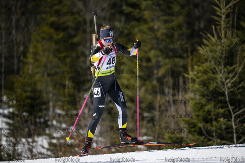 Bodenmais, Deutschland, 12.03.22: Johanna Rauch (Germany) in aktion waehrend der Verfolgung der Frauen bei dem DSV Jugendcup Deutschlandpokal im Biathlon am 12. Februar 2022 in Bodenmais. (Foto von Benjamin Soelzer / VOIGT)

Bodenmais, Germany, 12.03.22: Johanna Rauch (Germany) in action competes during the women’s pursuit at the Biathlon German Cup March 12, 2022 in Bodenmais. (Photo by Benjamin Soelzer / VOIGT)