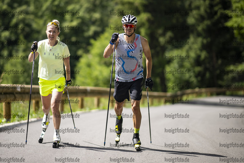 Pokljuka, Slowenien, 28.06.22: Yuliia Dzhima (Ukraine), Philipp Nawrath (Germany) in aktion waehrend des Training am 28. June  2022 in Pokljuka. (Foto von Kevin Voigt / VOIGT)

Pokljuka, Slovenia, 28.06.22: Yuliia Dzhima (Ukraine), Philipp Nawrath (Germany) in action competes during the training at the June 28, 2022 in Pokljuka. (Photo by Kevin Voigt / VOIGT)