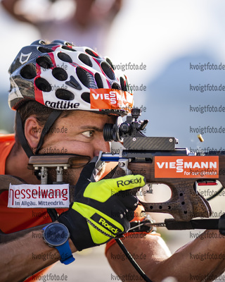 Hochfilzen, Oesterreich, 17.08.22: Philipp Nawrath (Germany) in aktion am Schiessstand waehrend des Training am 17. August 2022 in Hochfilzen. (Foto von Kevin Voigt / VOIGT)

Hochfilzen, Austria, 17.08.22: Philipp Nawrath (Germany) at the shooting range during the training at the August 17, 2022 in Hochfilzen. (Photo by Kevin Voigt / VOIGT)