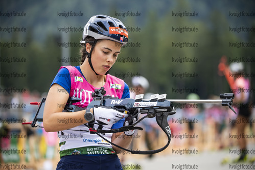 Ruhpolding, Deutschland, 27.08.22: Ema Kapustova (Slovakia) in aktion am Schiessstand waehrend dem Sprint der Juniorinnen bei den IBU Sommer Weltmeisterschaften im Biathlon am 27. August 2022 in Ruhpolding. (Foto von Kevin Voigt / VOIGT)

Ruhpolding, Germany, 27.08.22: Ema Kapustova (Slovakia) at the shooting range during the junior women’s sprint at the IBU Summer Biathlon World Championships August 27, 2022 in Ruhpolding. (Photo by Kevin Voigt / VOIGT)