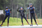 05.08.2021, xkvx, Biathlon Training Ruhpolding, v.l. Lilly Stuffer (Germany), Trainer Florian Graf (Germany), Sophie Spark (Germany)  