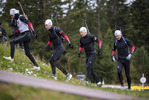 07.10.2021, xkvx, Biathlon Training Lavaze, v.l. Sturla Holm Laegreid (Norway), Erlend Bjoentegaard (Norway), Johannes Dale (Norway), Johannes Thingnes Boe (Norway)  