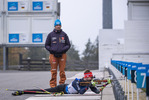 21.10.2021, xkvx, Biathlon Training Antholz-Anterselva, v.l. Schiesstrainer Engelbert Sklorz (Germany), Johannes Kuehn (Germany)  