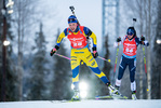 28.11.2021, xkvx, Biathlon IBU World Cup Oestersund, Sprint Women, v.l. Linn Persson (Sweden), Joanne Reid (United States) in aktion / in action competes