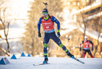 18.12.2021, xkvx, Biathlon IBU World Cup Le Grand Bornand, Pursuit Men, v.l. Anton Smolski (Belarus) in aktion / in action competes
