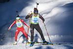 18.12.2021, xsoex, Biathlon Alpencup Pokljuka, Sprint Women, v.l. Ronja Rietveld (Switzerland), Marlene Fichtner (Germany)  / 